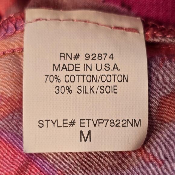 Ella Moss Silk Top Womens Medium Sleeveless Ruffle Floral Coquette Feminine Work - Picture 4 of 10